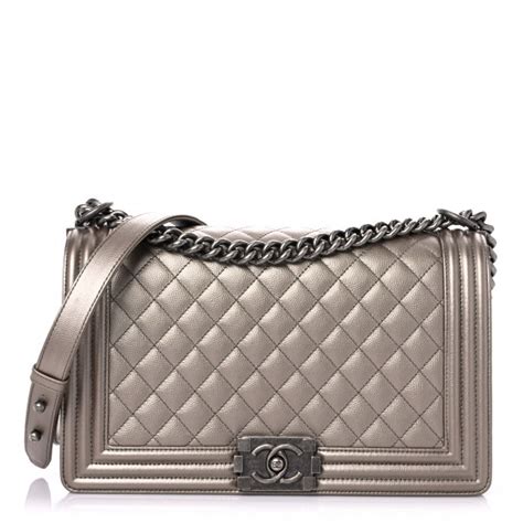 CHANEL Metallic Caviar Quilted New Medium Boy Flap Copper 